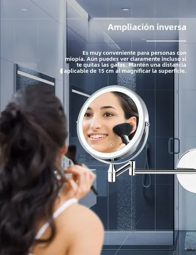 Espejo De Tocador Led De Doble Cara Con Iluminación Usb