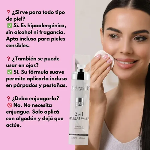 Agua Micelar Desmaquillante Idraet 200 Ml Limpieza Facial