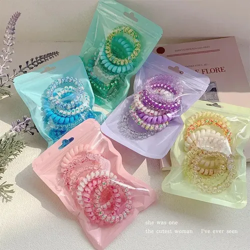 6 Cintas Para El Cabello De Colores Degradados, Gorros Con B