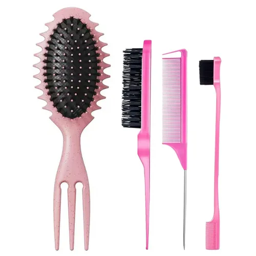 Cepillo Para Cabello Rizado, Cerdas De Jabalí, Cepillo Defin