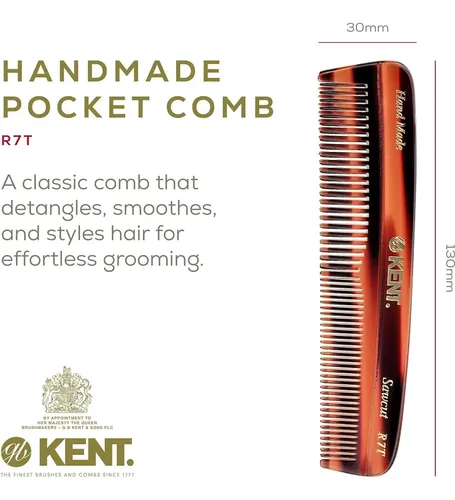 Peine De Bolsillo Kent R7t Para Barba Y Cabello