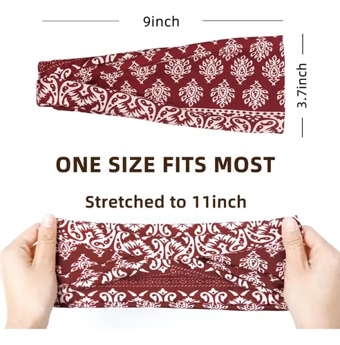 Bandanas Anchas De Mujer Huachi Boho 6 Uds