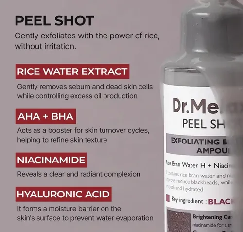 Ampolla Exfoliante Arroz Negro Renovadora Dr. Melaxin 80 Ml