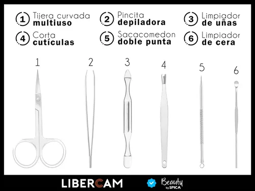 Set Manicura Pedicura Estuche 11 Piezas BEAUTY BY SPICA MANI-10 Corta Uñas Tijera + Estuche Color Plateado