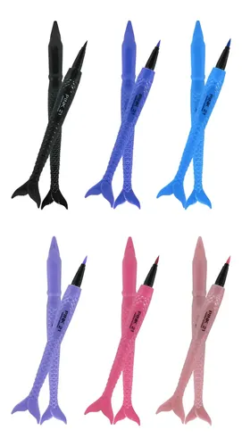 Pack X6 Delineadores Ojos Fibra Punta Fina Mermaid Pink 21