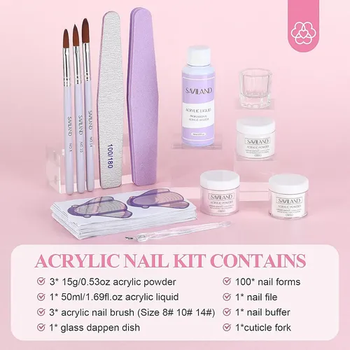 Kit Acrílico De Uñas Para Principiantes Saviland A1