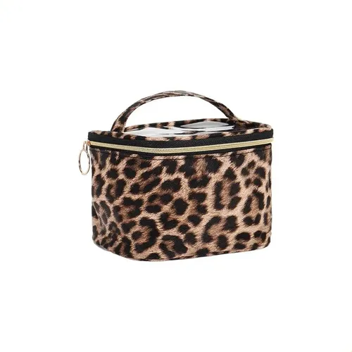 Waterproof Makeup Bag With Leopard Print