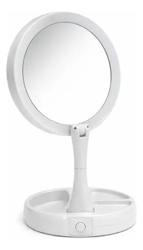 Espejo Led Maquillaje Organizador Con Aumento