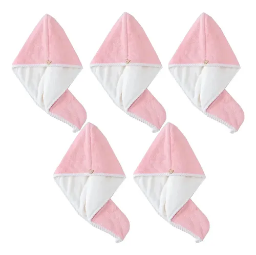 Gorro Toalla Absorbente Suave 5 Piezas Para Cabello Grueso