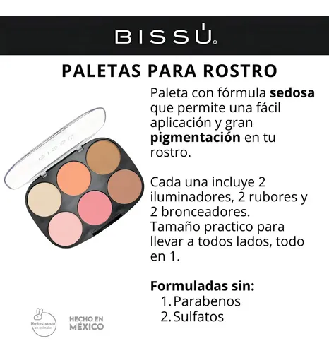 Paleta Rostro Bissú Tono 02 La De Cajón Con Iluminador Rubor