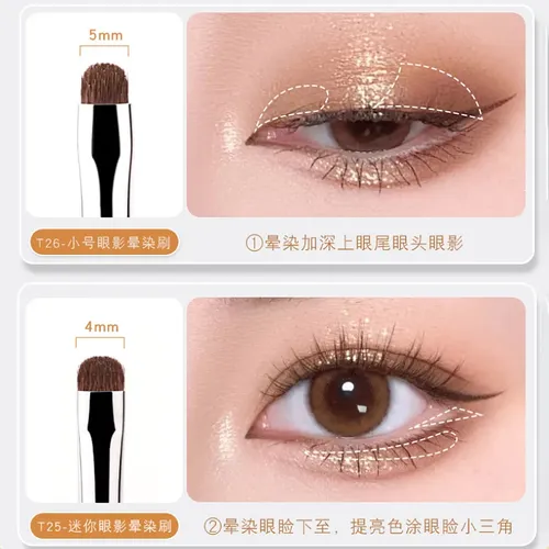Kit 4 Brochas De Pelo De Caballo Para Difuminar Ojos