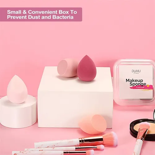 Set 4 Esponjas Maquillaje Para Difuminar Bases Con Estuche