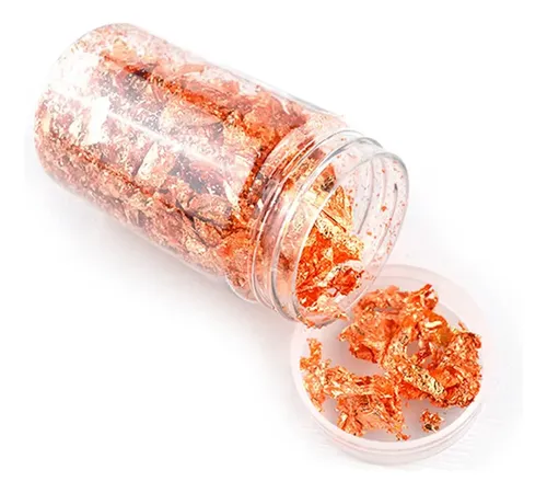 6 Piezas De Hoja De Oro Copos De Papel Adhesivo For Uñas