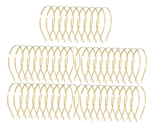 Diadema De Metal Con Base En Blanco, Flexible, Lisa, Oro