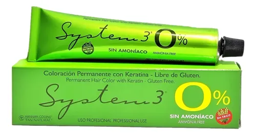 Tintura Sin Amoniaco System3 Color Sin Tacc Con Keratina 60g