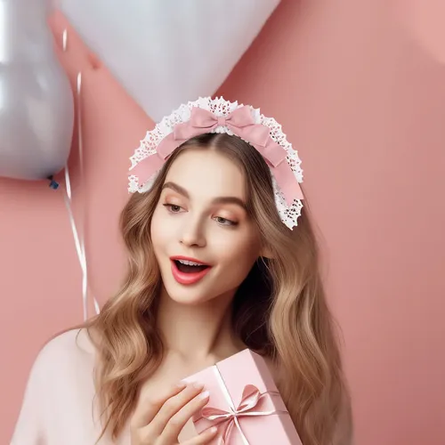 Diadema Lolita Con Lazo De Encaje, Accesorios Para El Pelo P