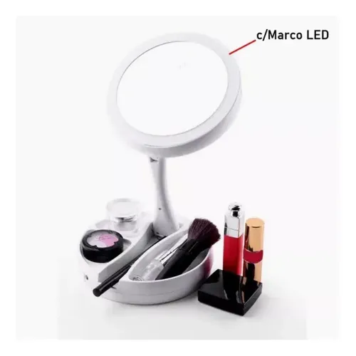 Espejo Doble Luz Led Plegable Maquillaje Usb/pilas- La Aldea