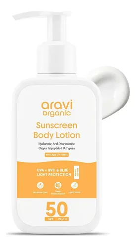 Loción Solar Corporal Orgánica Spf50 Aravi Con