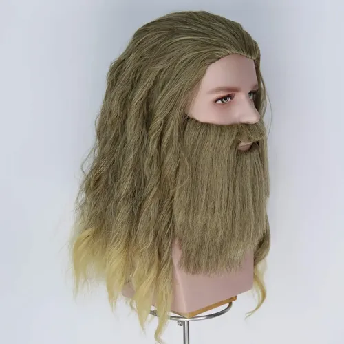 2026 Peluca Barba For Hombre De Hair, Larga, Rizada, Color