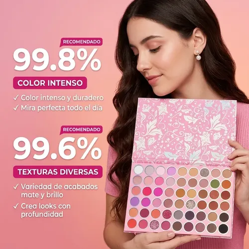 Paleta De Sombras 54 Colores Mates Y Brillos Maquillaje Ojos