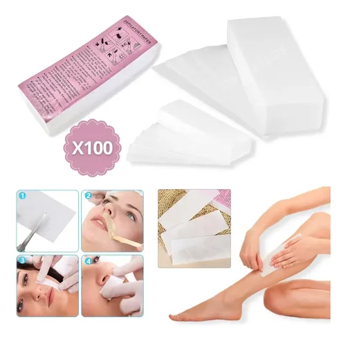 Bandas De Papel X100u Cera Depilación Descartable Profesiona