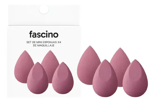 Set De Mini Esponjas De Maquillaje Fascino X 4 Rosa Chicle Mini