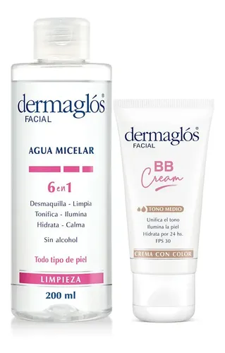 Kit Dermaglós Agua Micelar + Bb Tono Medio