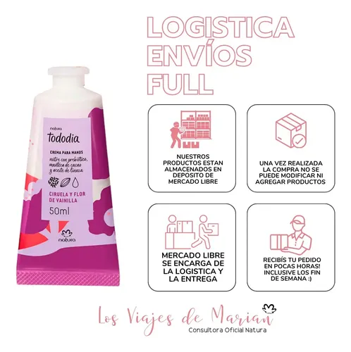 Crema Manos Ciruela Y Flor De Vainilla Tododia Natura- Lvdm