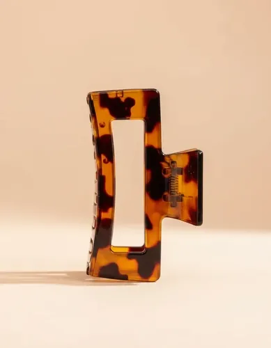 Broche Pinza Para Pelo Grande Rectangular Carey X 12 Tomas