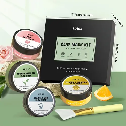 Set De Mascarillas Faciales De Arcilla De 4 Granos,