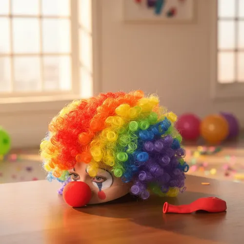 1 Peluca Payaso Multicolor Cotillon Oferta!!! Pelo