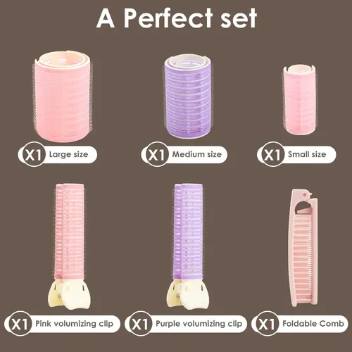 Juego De Rulos De Pelo De 6 Piezas Para Cabello Medio Largo