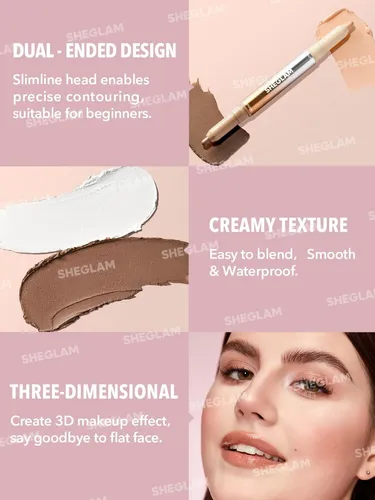 Bolígrafo Contour Sheglam 2 En 1, Impermeable, Color Ámbar