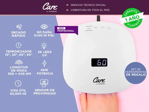 Cabina Uñas Gadnic 48w Led Uv Para Manos Pies Profesional