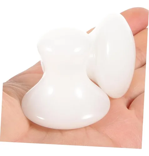 Set 2 Gua Sha De Jade Blanco Para Masajes Y Spa