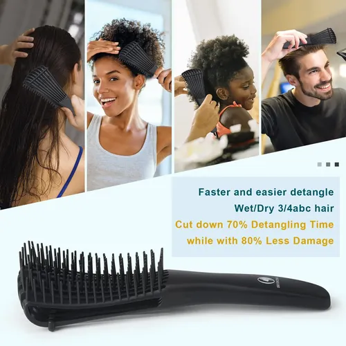Cepillo Desenredante Brushzoo Para Cabello Rizado Con Cepill
