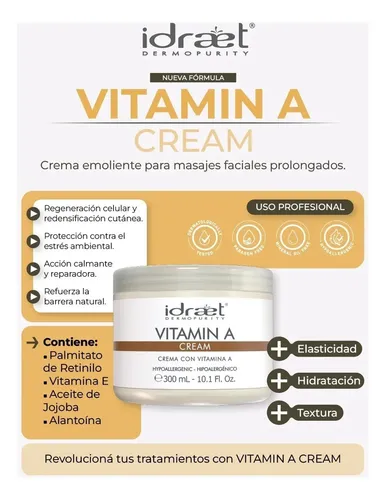 Idraet Vitamin A cream Crema con Vitamina A Hipoalergenico 300ml