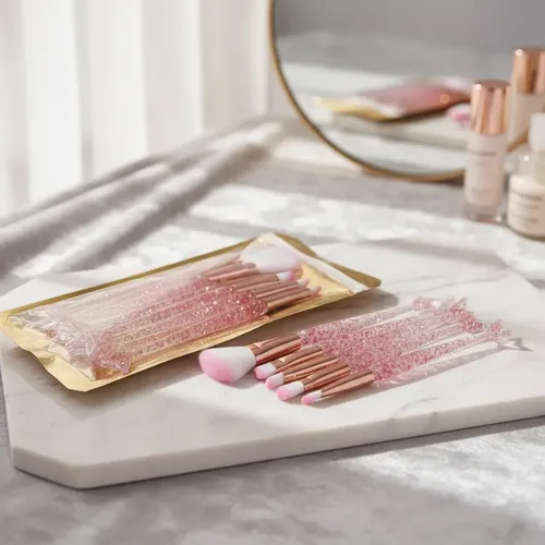 Brochas Pinceles Set X10 Maquillaje Mango Sirena C/brillo