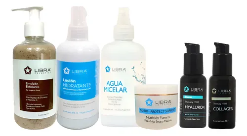 Libra Exfoliante+ Locion+ Agua M+ Nutri P+ Colag+ Hialur 3c