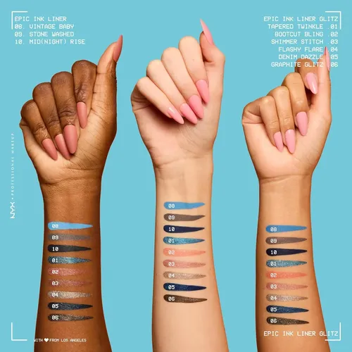 Delineador Líquido Metálico Nyx Denim Dazzle 0.03 Oz
