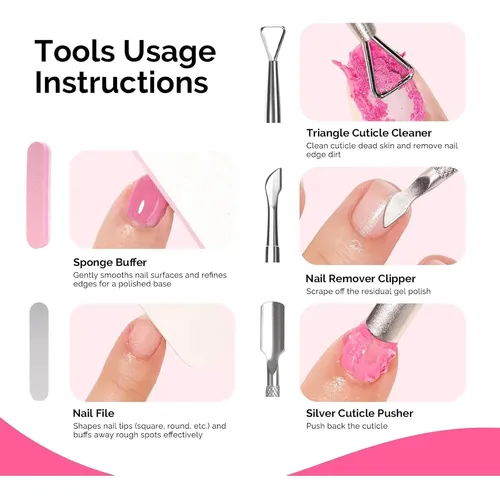 Removedor De Esmalte En Gel Melodysusie 15ml Kit Manicura