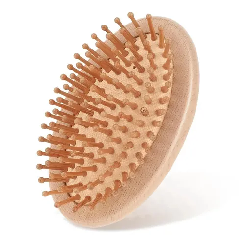 A Cepillo De Cabello De Bambú Mini Sin Mango **