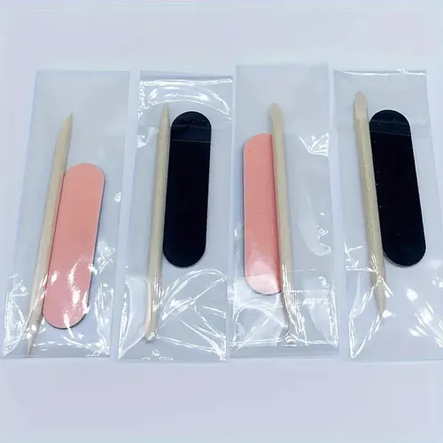 Set De 2 Minilimas De Uñas De Madera De Uso Único Para El Cu Rosa 2pcs,