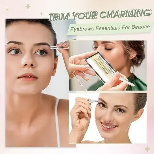 12 Piezas Pinzas Para Cejas Pinzas De Punta Inclinada De De