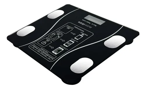 Balanza De Baño Kjh-bl28l-bt Kanjihome Bluetooth Hasta 180kg Color Negro