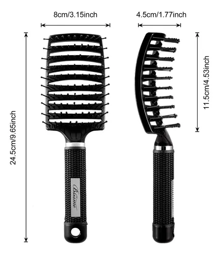 Hair Brush Bsisme Vented Curved Styling Detangling White