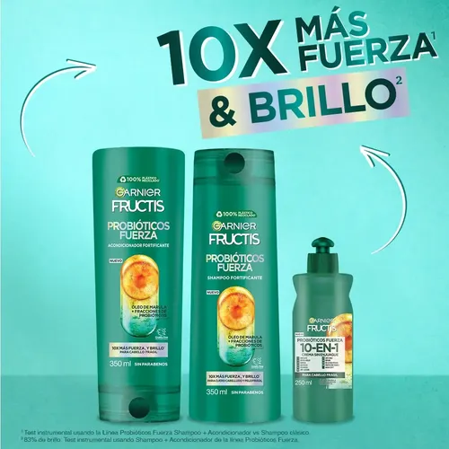 Crema Para Peinar Fructis Probióticos Fuerza 10 En 1 250ml