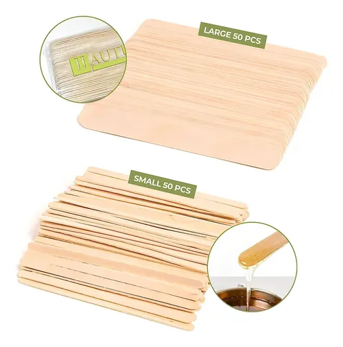 Pala Depiladora 100 Unidades De Madera De Lengua Baja