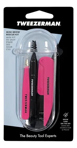 Kit Brow Rescue Tweezerman Rosa Y Negro Con Minipinza Inclin