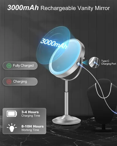 Espejo De Maquillaje Con Luz Led 30x Aumentos Recargable
